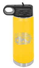 Load image into Gallery viewer, Tractor Flag Laser Engraved Water Bottle (Etched)
