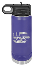 Load image into Gallery viewer, Tractor Flag 2 Water Bottle Laser Engraved (Etched)

