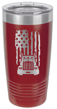 Load image into Gallery viewer, Semi Truck Flag Laser Engraved Tumbler (Etched)
