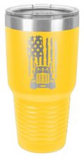 Load image into Gallery viewer, Semi Truck Flag Laser Engraved Tumbler (Etched)
