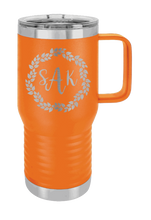Load image into Gallery viewer, Monogram Wreath 1 - Customizable Laser Engraved Mug (Etched)
