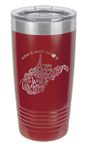Load image into Gallery viewer, West Virginia - Home Is Where the Heart is Laser Engraved Tumbler (Etched)

