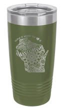 Load image into Gallery viewer, Wisconsin - Home Is Where the Heart is Laser Engraved Tumbler (Etched)
