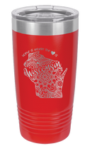 Load image into Gallery viewer, Wisconsin - Home Is Where the Heart is Laser Engraved Tumbler (Etched)
