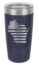 Load image into Gallery viewer, Wisconsin State American Flag Laser Engraved Tumbler (Etched)
