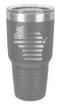 Load image into Gallery viewer, Wisconsin State American Flag Laser Engraved Tumbler (Etched)
