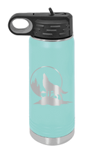 Load image into Gallery viewer, Wolf Howling at The Moon Laser Engraved Water Bottle (Etched)
