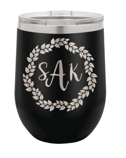 Wreath 1  - Customizable Laser Engraved Wine Tumbler (Etched)