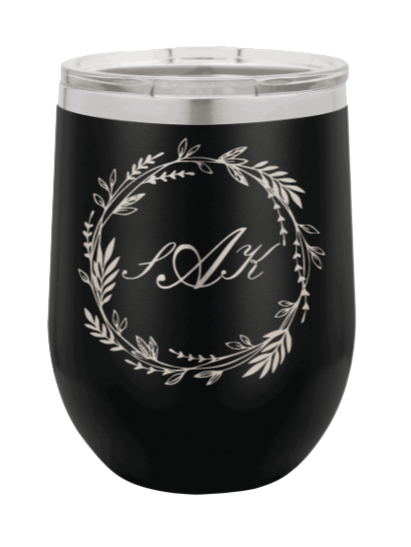 Wreath 4 - Customizable Laser Engraved Wine Tumbler (Etched)