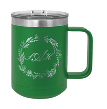 Load image into Gallery viewer, Monogram Wreath 4 - Customizable Laser Engraved Mug (Etched)
