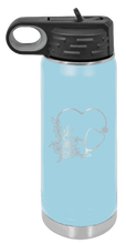 Load image into Gallery viewer, Heart Flower Stethoscope Laser Engraved Water Bottle (Etched)
