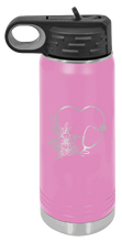 Load image into Gallery viewer, Heart Flower Stethoscope Laser Engraved Water Bottle (Etched)
