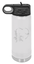 Load image into Gallery viewer, Heart Flower Stethoscope Laser Engraved Water Bottle (Etched)
