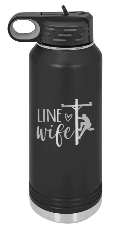 Line Wife Laser Engraved Water Bottle (Etched)