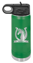 Load image into Gallery viewer, Horse Banner Laser Engraved Water Bottle (Etched)
