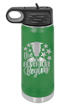 Load image into Gallery viewer, The Adventure Begins 2 Laser Engraved Water Bottle (Etched)
