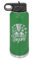 Load image into Gallery viewer, The Adventure Begins 2 Laser Engraved Water Bottle (Etched)
