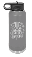 Load image into Gallery viewer, The Adventure Begins 2 Laser Engraved Water Bottle (Etched)
