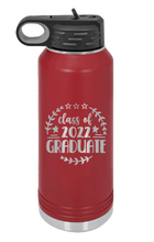 Load image into Gallery viewer, Class Of 2022 Graduate 3 Laser Engraved Water Bottle (Etched)
