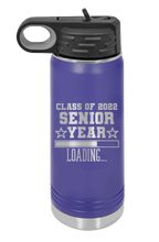 Load image into Gallery viewer, Class Of 2022 Senior Year Laser Engraved Water Bottle (Etched)
