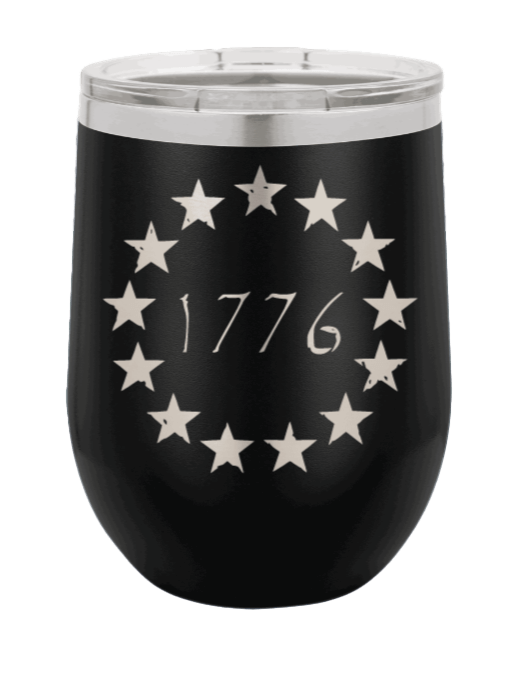 1776  Patriotic Laser Engraved Wine Tumbler (Etched)