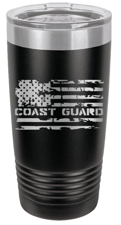 Coast Guard Flag Laser Engraved Tumbler (Etched)