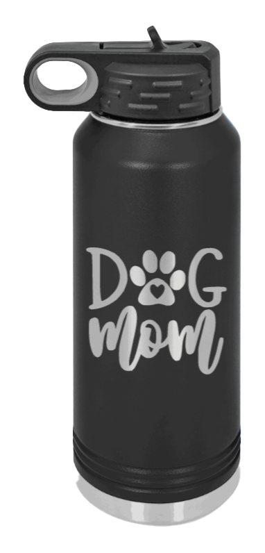 Dog Mom Laser Engraved Water Bottle (Etched)