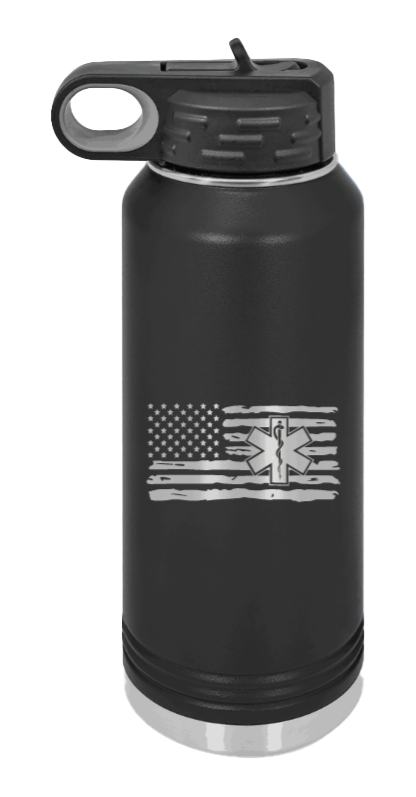 EMS Flag Laser Engraved Water Bottle (Etched)