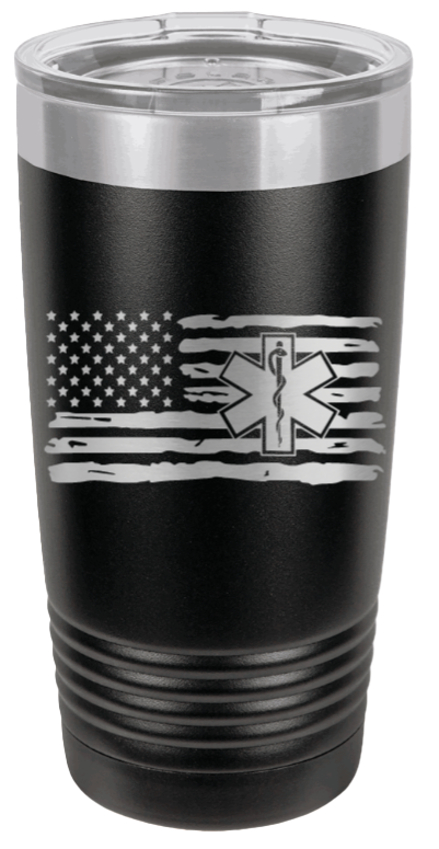 EMS Flag Laser Engraved Tumbler ( Etched)