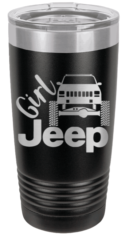 Girl Jeep Cherokee Laser Engraved Tumbler (Etched)
