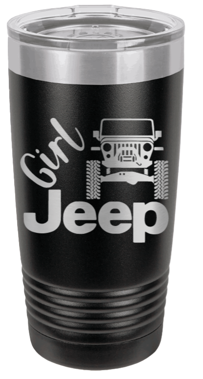 Girl Jeep TJ Laser Engraved Tumble r (Etched)