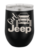 Load image into Gallery viewer, Girl Jeep Cherokee Laser Engraved Wine Tumbler (Etched)
