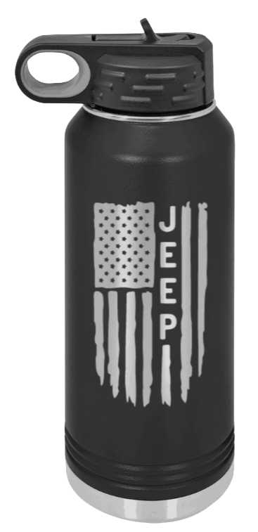Jeep Flag Laser Engraved Water Bottle (Etched)