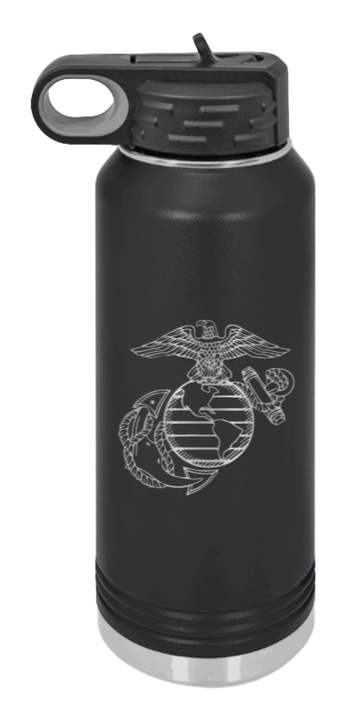 U.S. Marine Corps Laser Engraved Water Bottle  (Etched)