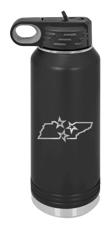TN Tri-Star State Laser Engraved Water Bottle  (Etched)