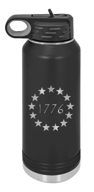 1776 Patriotic Water Bottle Laser Engraved (Etched)