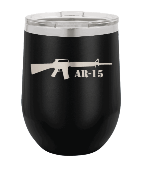 AR-15 Laser Engraved Wine Tumbler (Etched)
