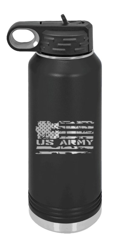 Army Flag Laser Engraved Water Bottle (Etched)