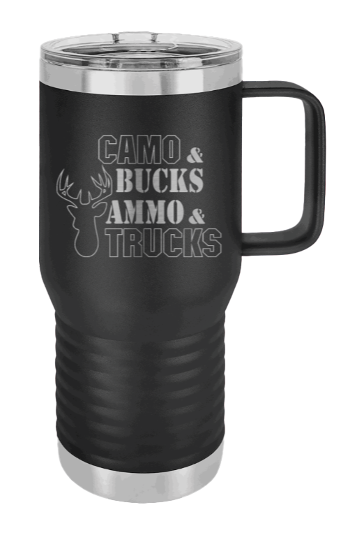 Camo & Bucks - Ammo & Truck  Laser Engraved Mug (Etched)