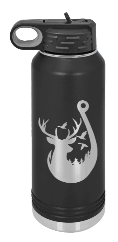 Ducks and Bucks Laser Engraved Water Bottle (Etched)
