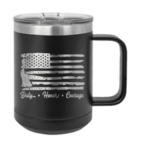 Load image into Gallery viewer, Fire Fighter Flag Laser Engraved Mug (Etched)
