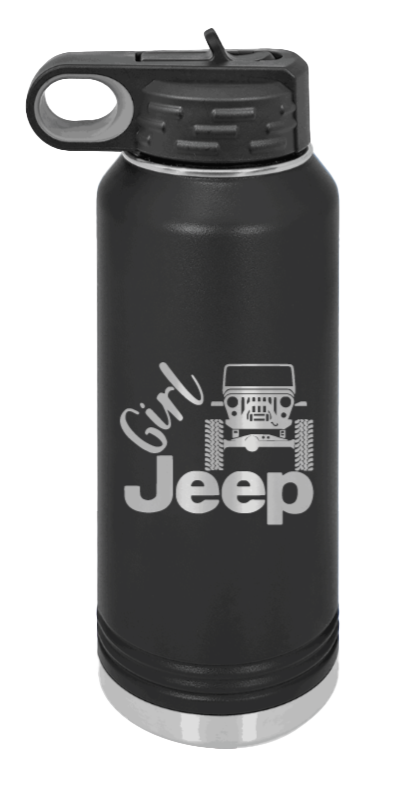 Girl Jeep CJ Laser Engraved Water Bottle (Etched)