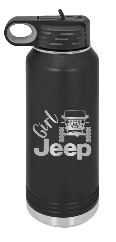Girl Jeep TJ Laser Engraved Water Bottle (Etched)