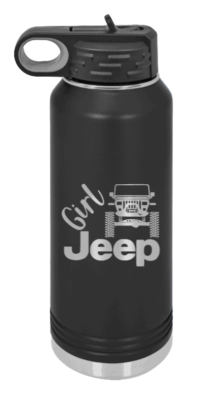 Girl Jeep YJ Laser Engraved Water Bottle (Etched)