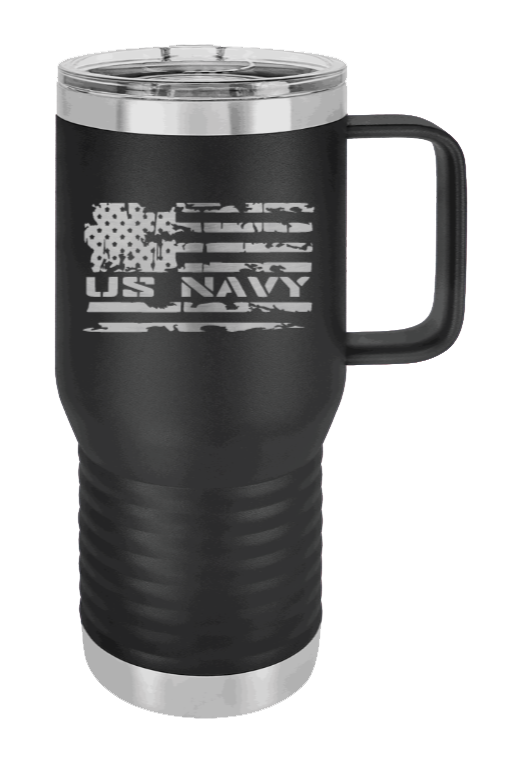 Navy Flag Laser Engraved Mug (Etched)