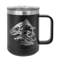 Load image into Gallery viewer, Salmon Jumping Laser Engraved Mug (Etched)
