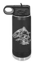 Load image into Gallery viewer, Salmon Jumping Laser Engraved Water Bottle (Etched)
