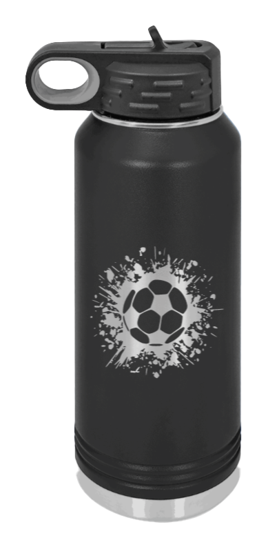 Soccer Laser Engraved Water Bottle (Etched)