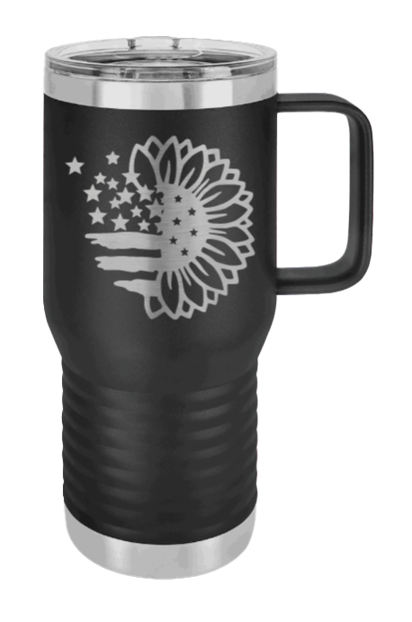 Sunflower Flag Laser Engraved Mug (Etched)