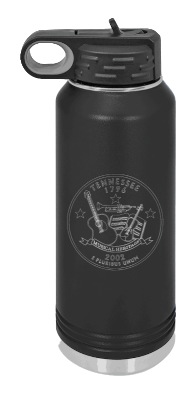 TN Coin Laser Engraved Water Bottle (Etched)